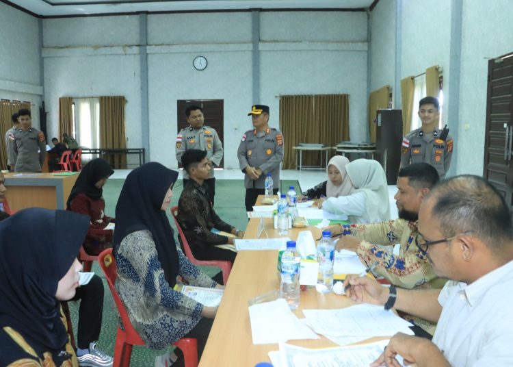 Kapolres Aceh Utara Monitoring Langsung Penerimaan Terpadu Calon Anggota Polri T.A. 2026